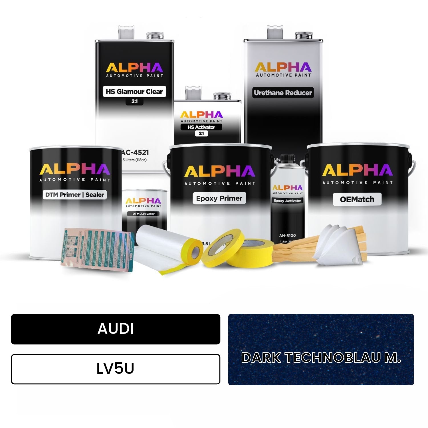AUDI Dark Technoblue Metallic LV5U OEMatch Vehicle Paint Kit