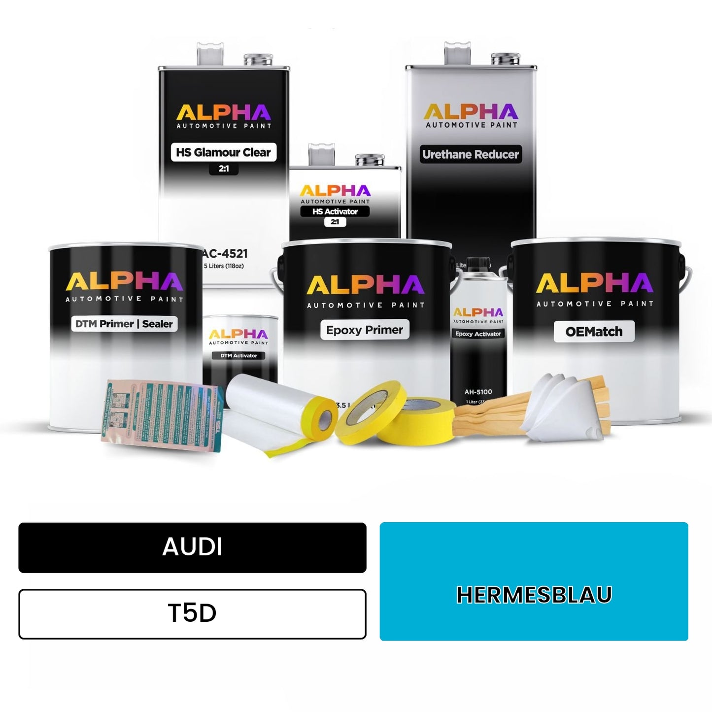 AUDI Hermes Blue T5D OEMatch Vehicle Paint Kit
