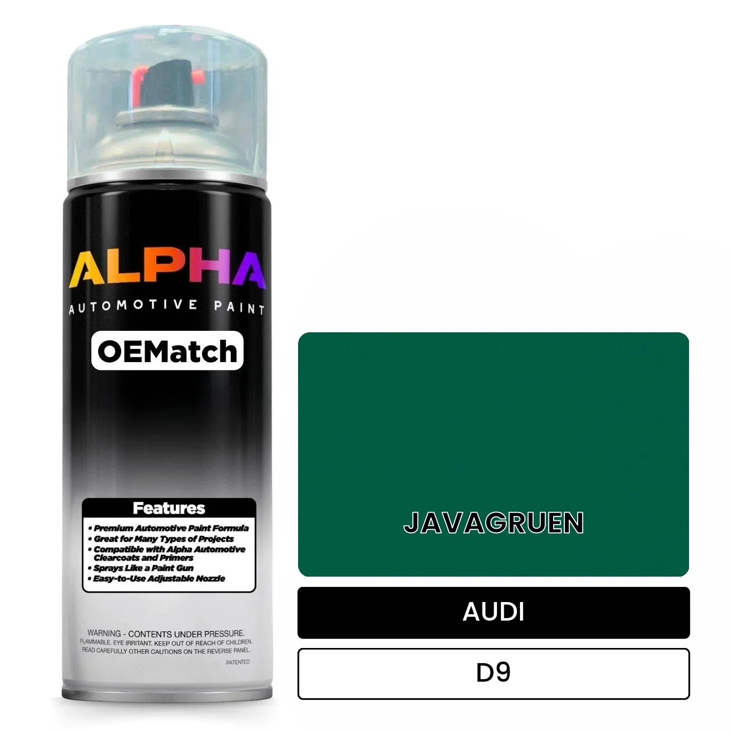 AUDI Java Green D9 OEMatch Spraycan