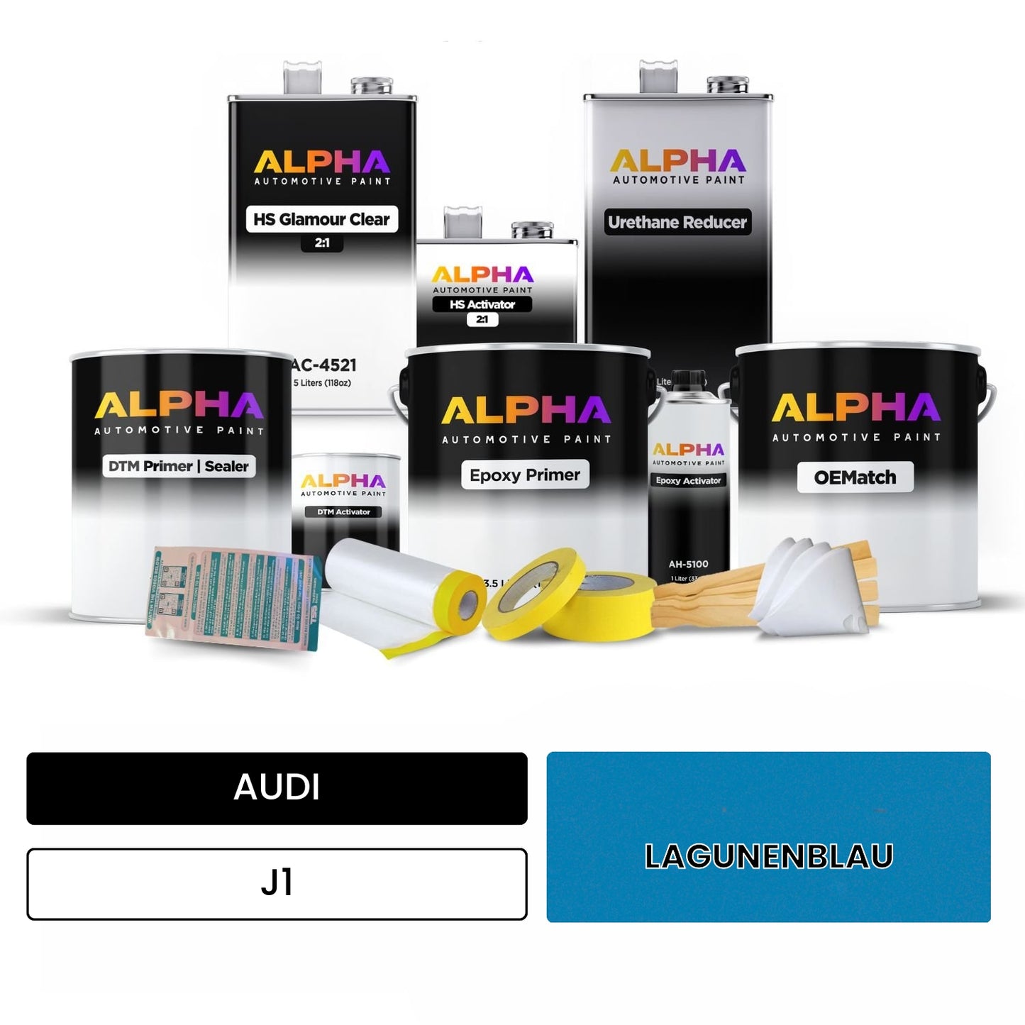 AUDI Laguna Blue J1 OEMatch Vehicle Paint Kit