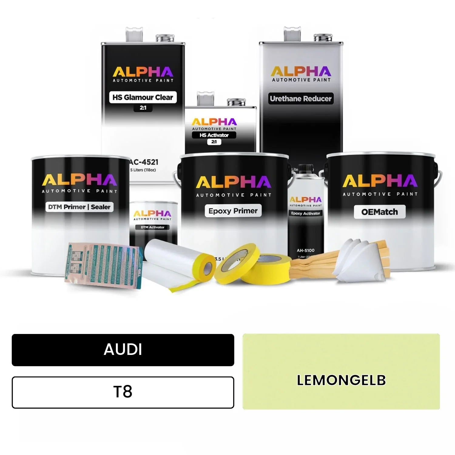 AUDI Lemon Yellow Green T8 OEMatch Vehicle Paint Kit