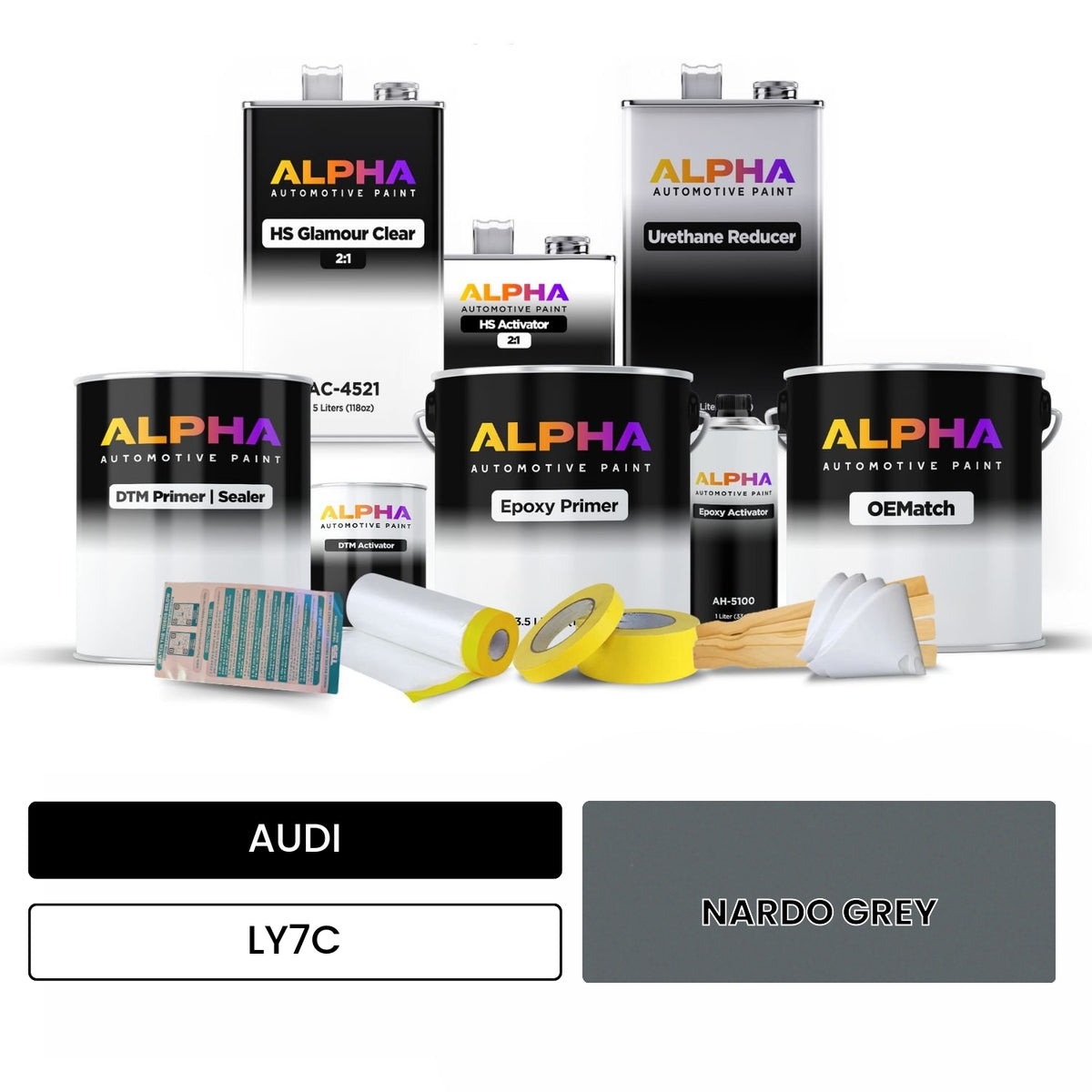 Audi Nardo Gray LY7C Urethane Basecoat Paint – Choose Your Size | Platinum Base