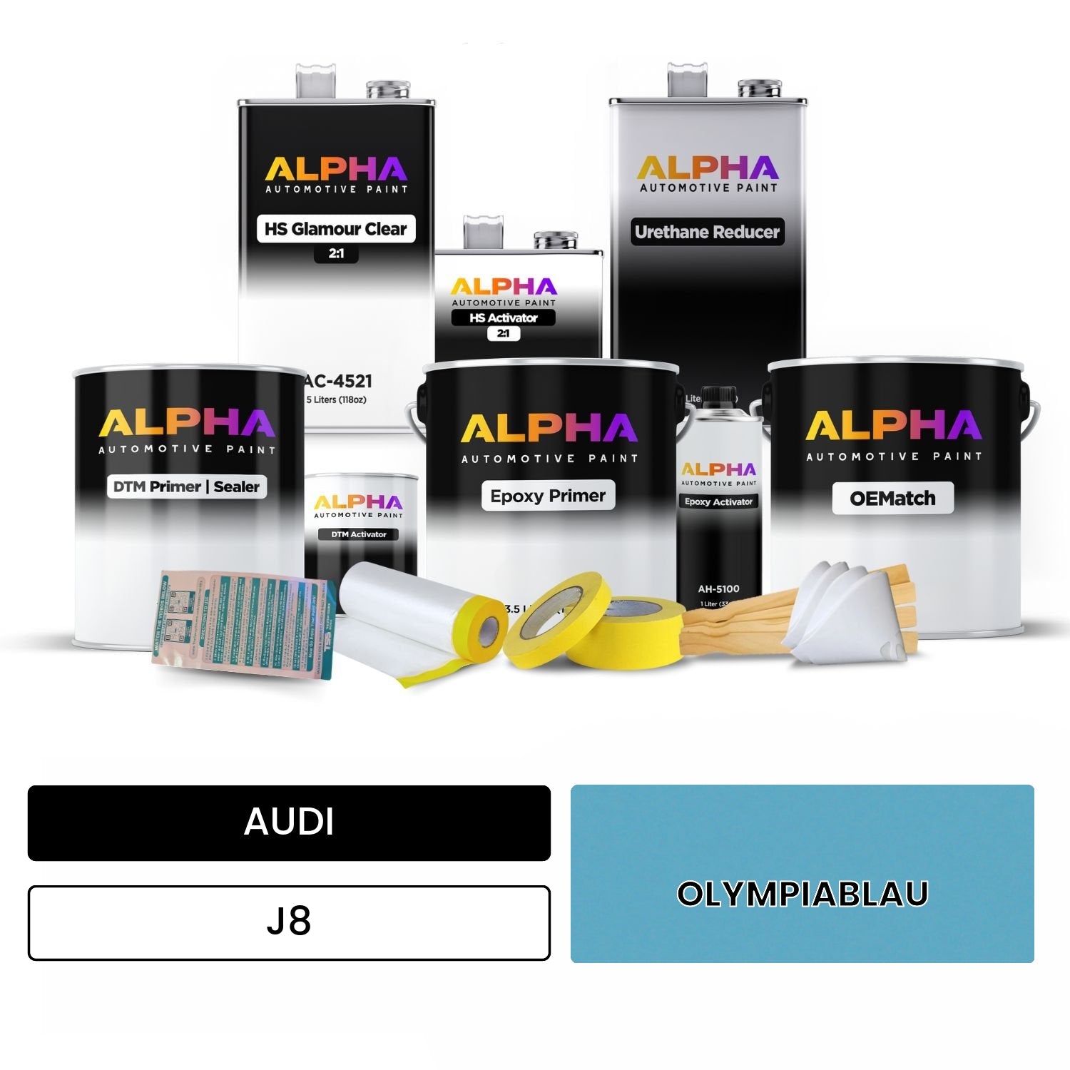 AUDI Olympic Blue J8 OEMatch Vehicle Paint Kit