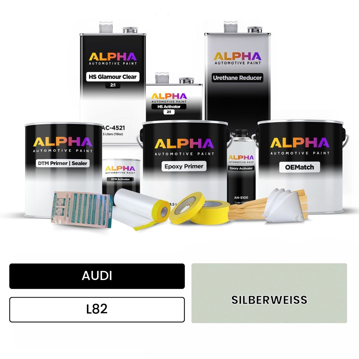 AUDI Silver White L82 OEMatch Vehicle Paint Kit