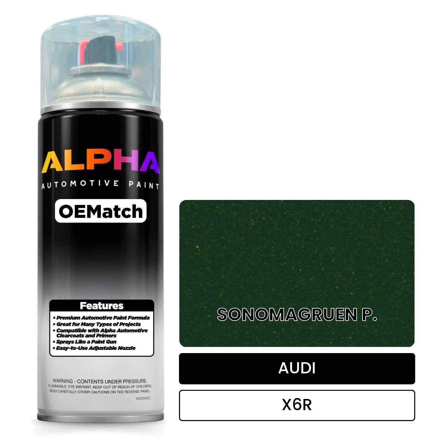 AUDI Sonoma Green Metallic X6R OEMatch Spraycan