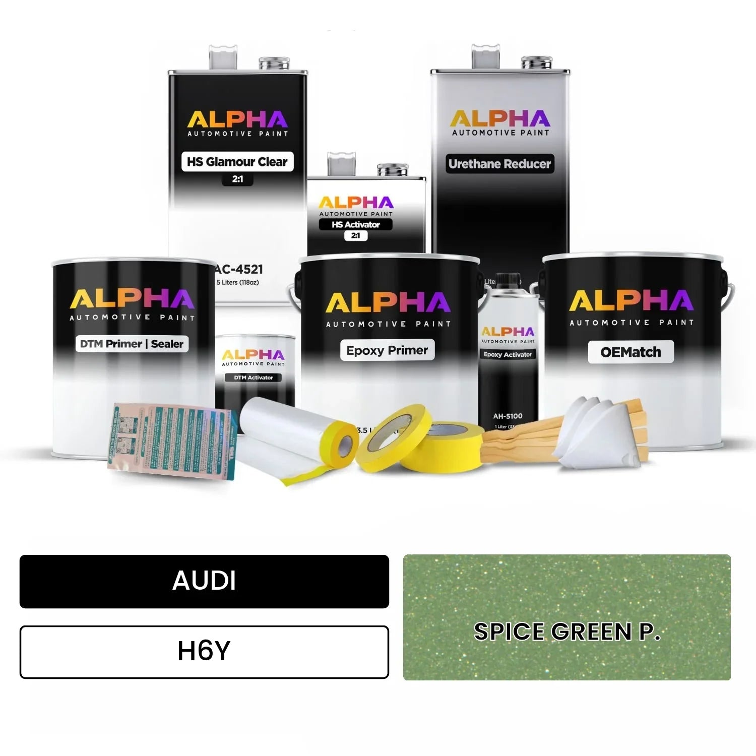 AUDI Spice Green Metallic H6Y OEMatch Vehicle Paint Kit