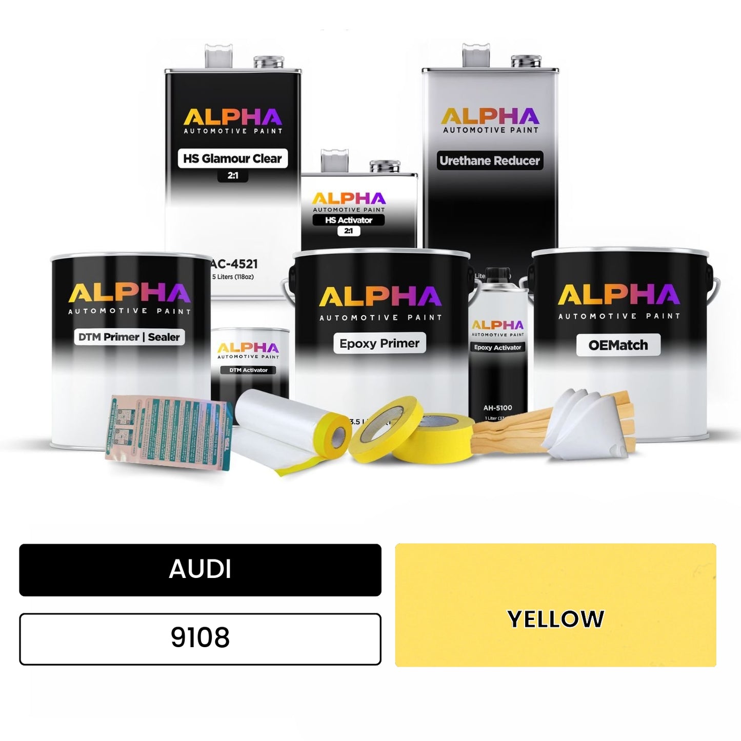 AUDI Yellow 9108 OEMatch Vehicle Paint Kit