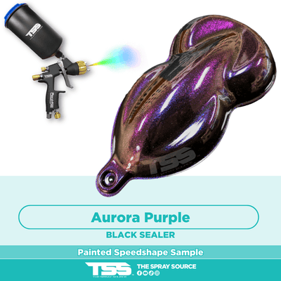 Aurora Purple Pre-Sprayed Speedshape Paint Sample (Black Ground Coat) - The Spray Source - Alpha Pigments