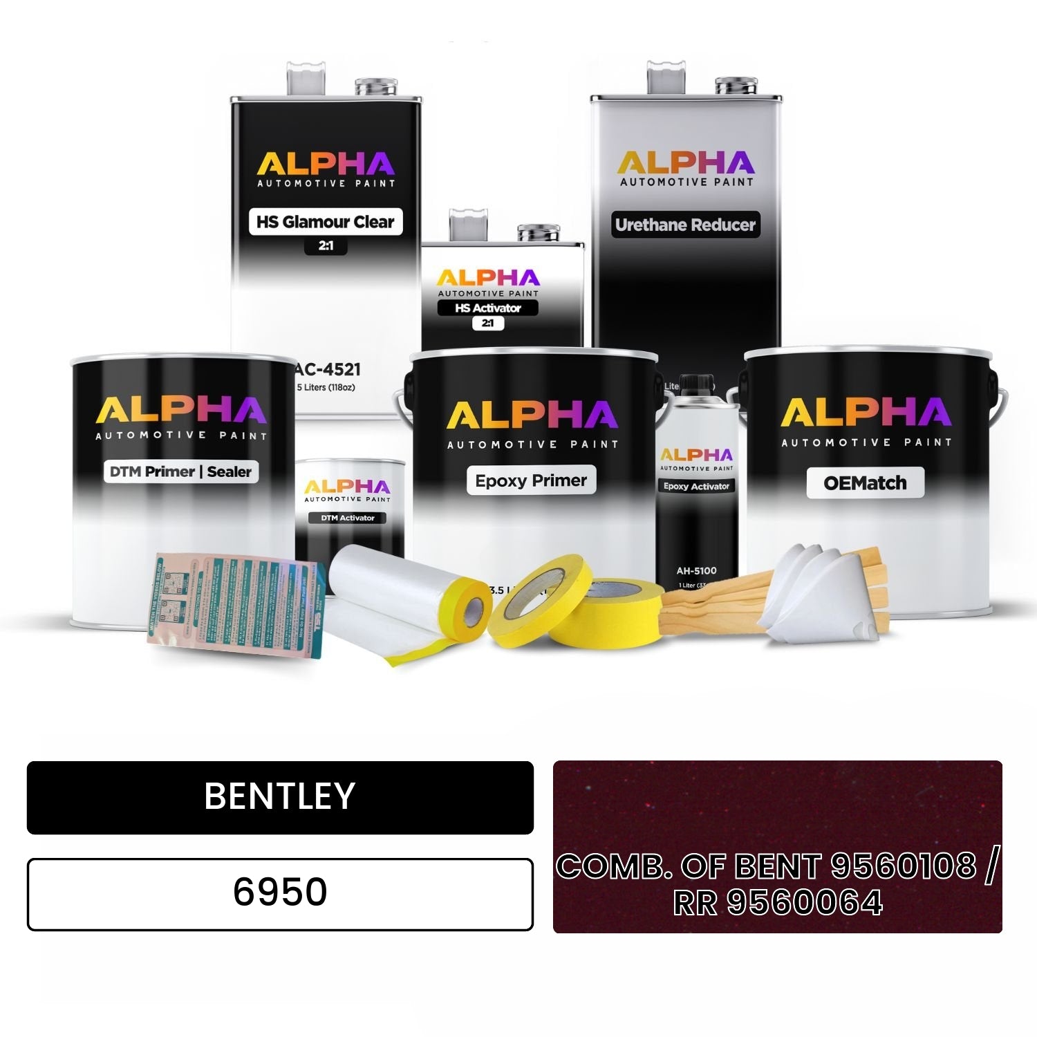 BENTLEY COMB. OF BENT 9560108 / RR 9560064 6950 OEMatch Vehicle Paint Kit
