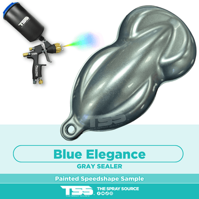 Blue Elegance Pre-Sprayed Speedshape Paint Sample (Grey Ground Coat) - The Spray Source - Alpha Pigments