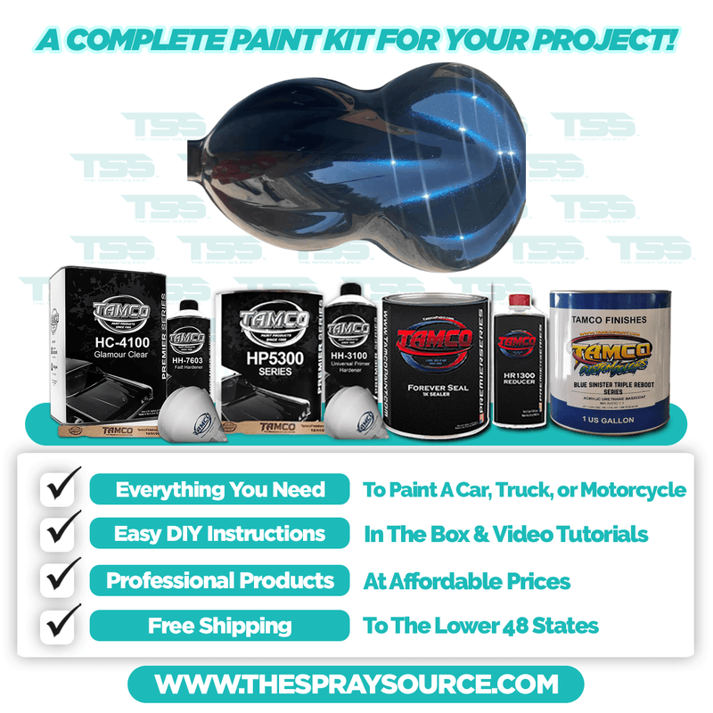 Blue Sinister Triple Reboot Series Large Car Kit (Black Ground Coat) - The Spray Source - Tamco Paint