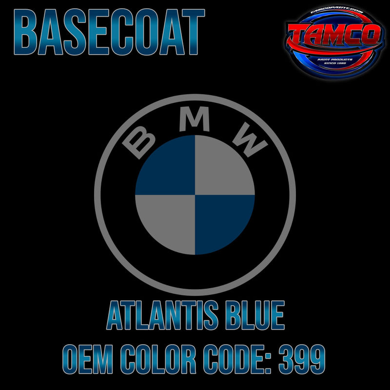 BMW Atlantis Blue | 399 | 1997-2000 | OEM Basecoat - The Spray Source - Tamco Paint Manufacturing