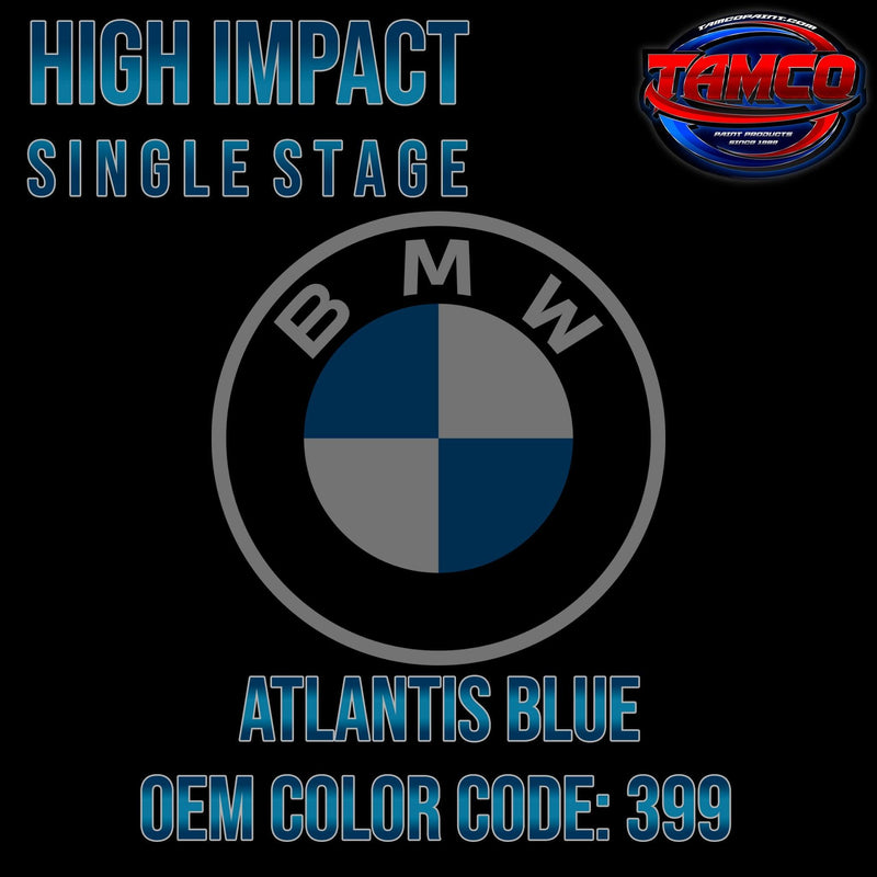 BMW Atlantis Blue | 399 | 1997-2000 | OEM High Impact Single Stage - The Spray Source - Tamco Paint Manufacturing