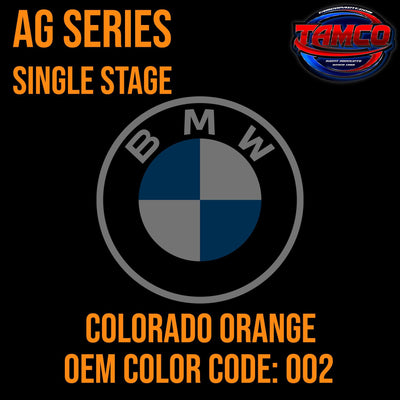BMW Colorado Orange | 002 | 1970-1973 | OEM AG Series Single Stage - The Spray Source - Tamco Paint Manufacturing
