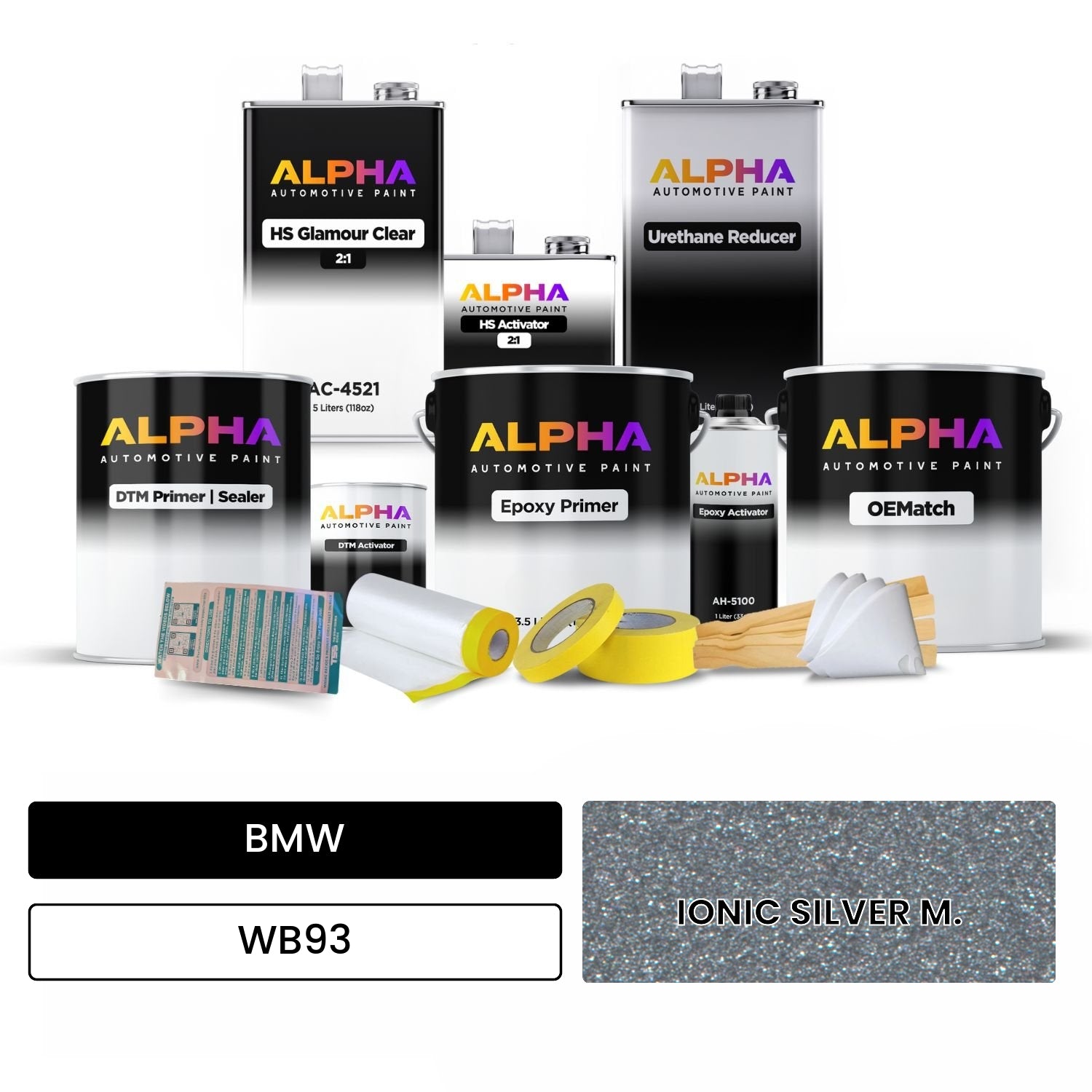 BMW IONIC SILVER M. WB93 OEMatch Vehicle Paint Kit