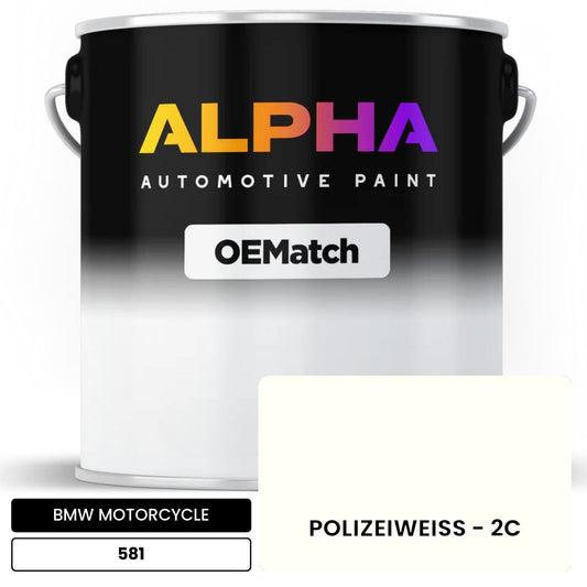 BMW MOTORCYCLE POLIZEIWEISS - 2C 581 OEMatch Basecoat