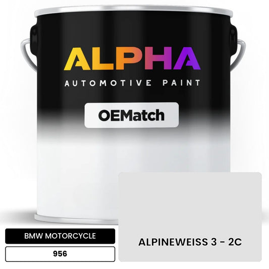 BMW MOTORCYCLE ALPINEWEISS 3 - 2C 956 OEMatch Basecoat