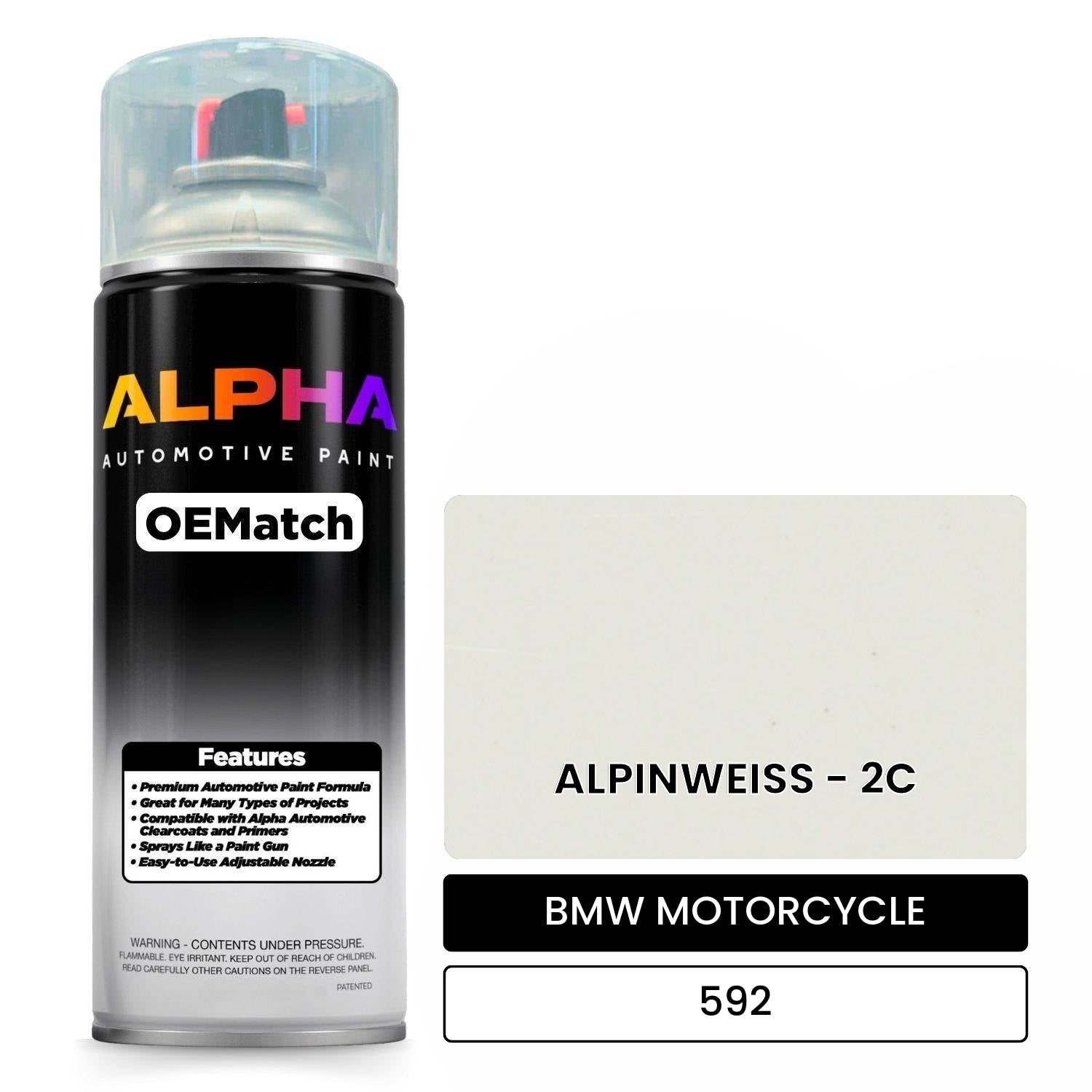 BMW MOTORCYCLE ALPINWEISS - 2C 592 OEMatch Spraycan