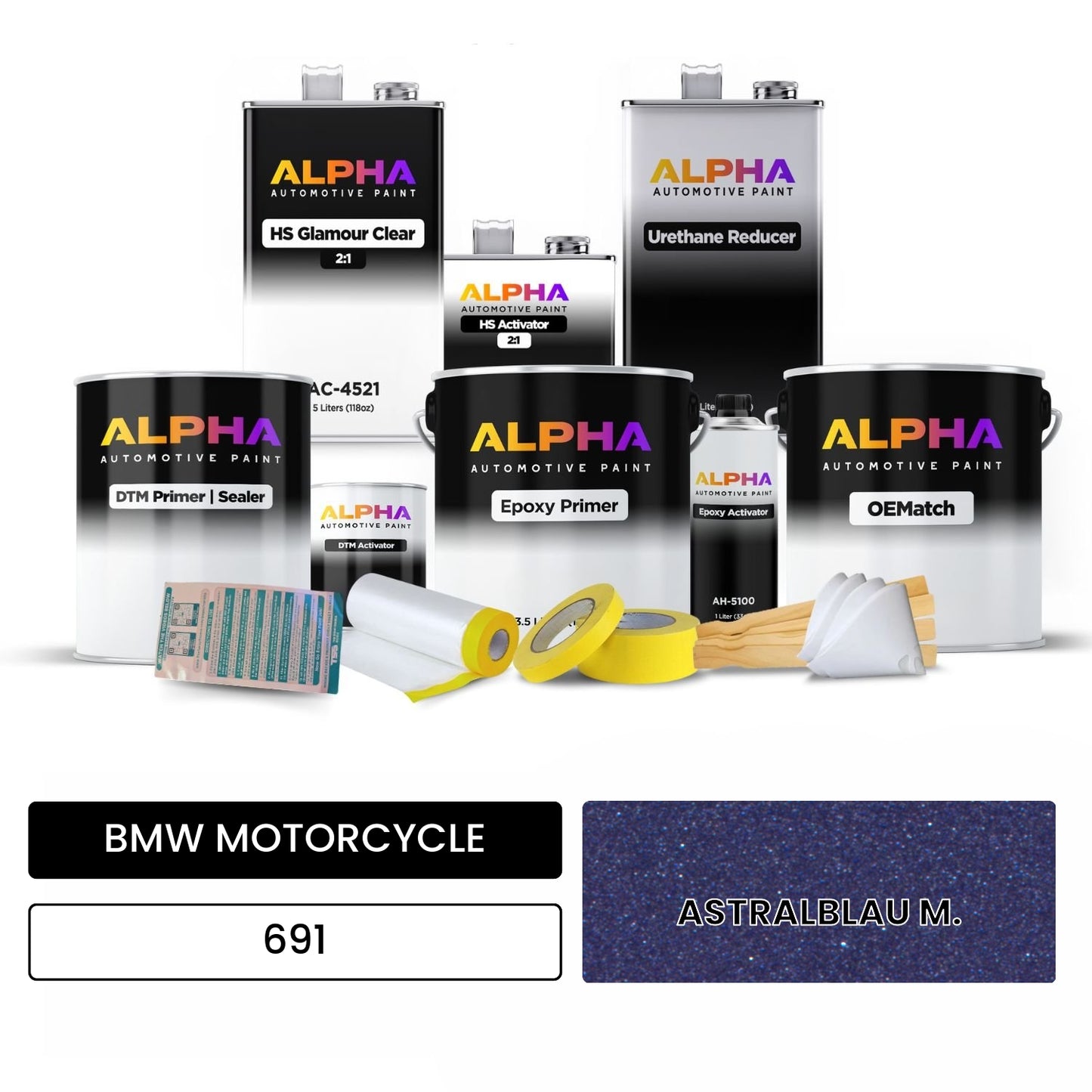 BMW MOTORCYCLE ASTRALBLAU M. 691 OEMatch Vehicle Paint Kit