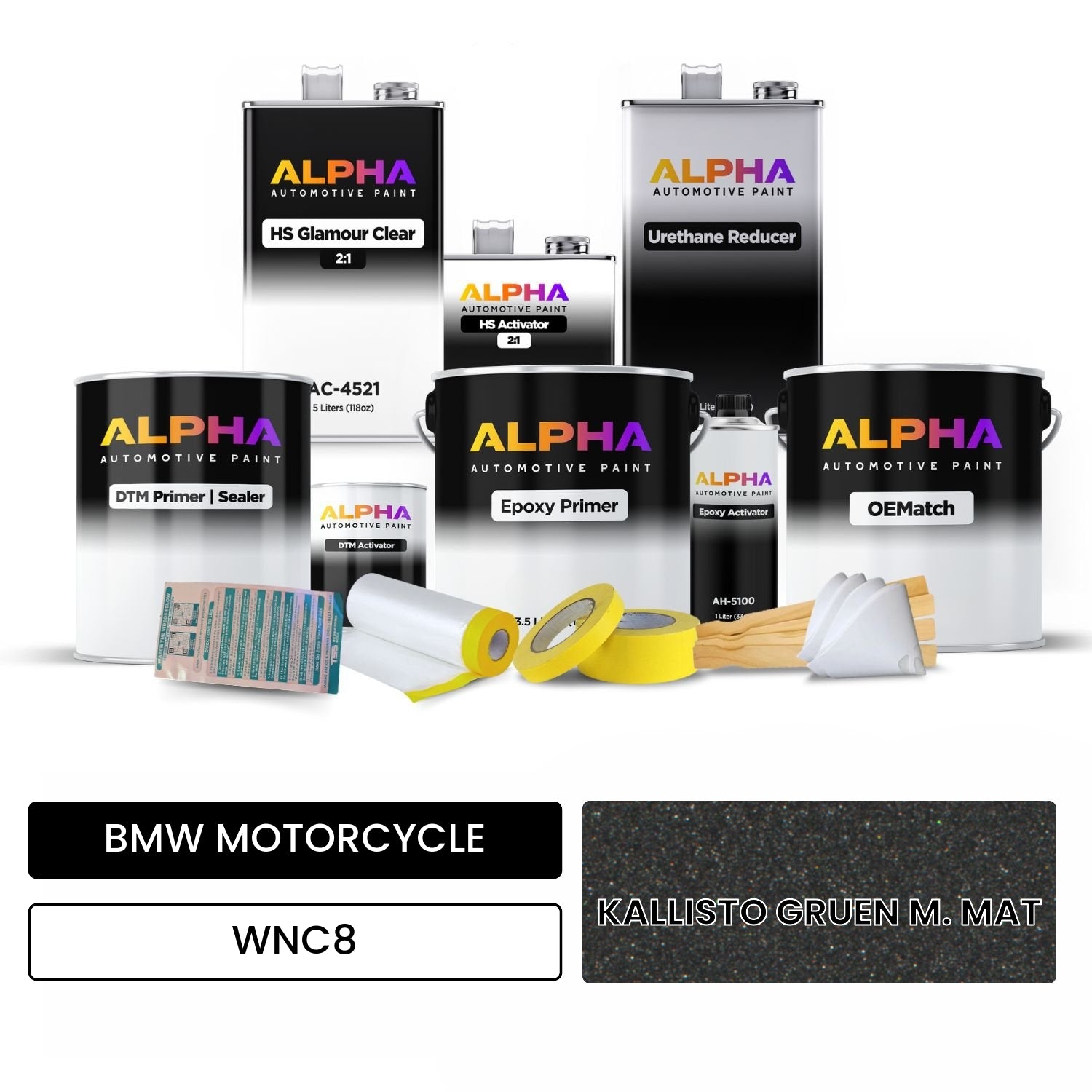 BMW MOTORCYCLE KALLISTO GRUEN M. MAT WNC8 OEMatch Vehicle Paint Kit
