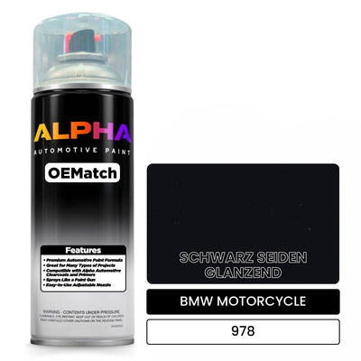 BMW MOTORCYCLE SCHWARZ SEIDEN GLANZEND 978 | OEMatch Automotive Spraycan