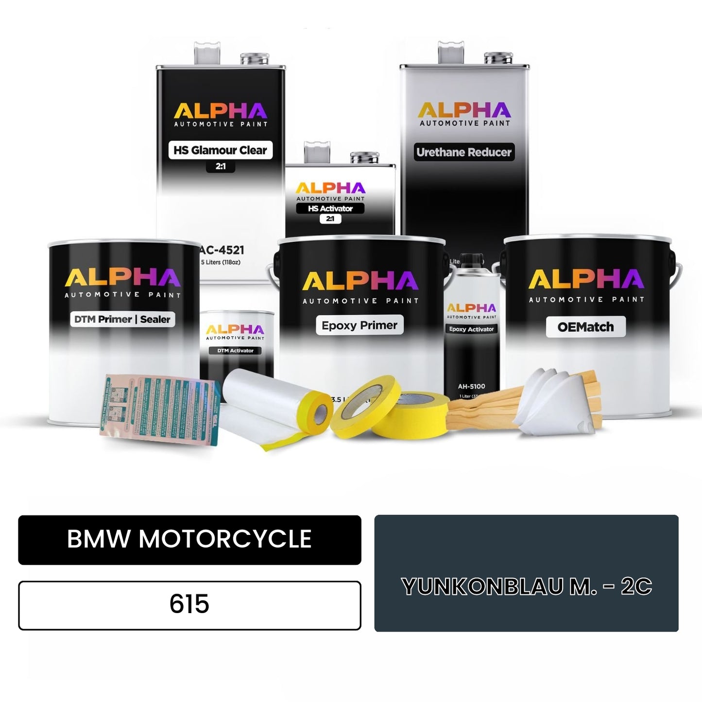 BMW MOTORCYCLE YUNKONBLAU M. - 2C 615 OEMatch Vehicle Paint Kit