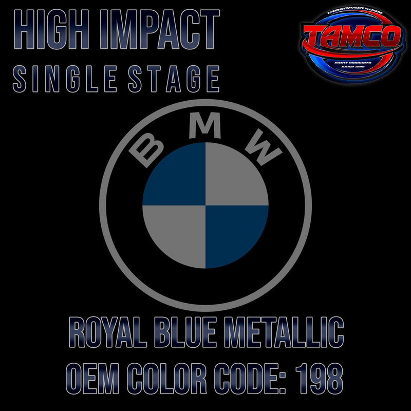 BMW Royal Blue Metallic | 198 | 1987-1990 | OEM High Impact Single Stage - The Spray Source - Tamco Paint Manufacturing