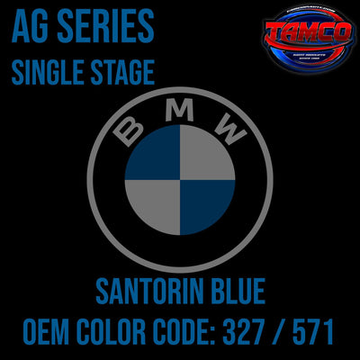 BMW Santorin Blue | 327 / 571 | 2000 | OEM AG Series Single Stage - The Spray Source - Tamco Paint Manufacturing