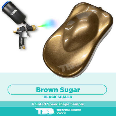 Brown Sugar Pre-Sprayed Speedshape Paint Sample (Black Ground Coat) - The Spray Source - Alpha Pigments