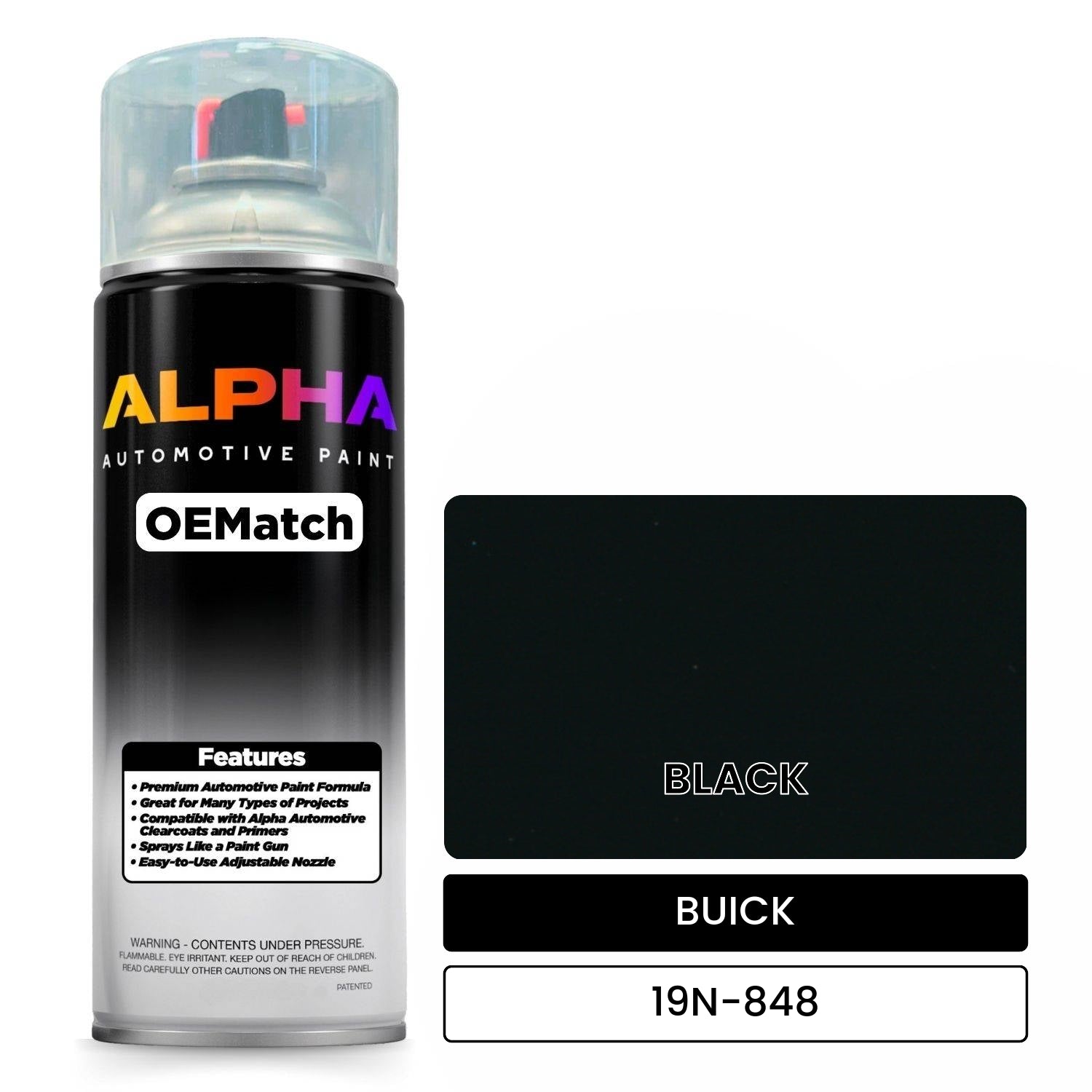 BUICK BLACK 19N-848 OEMatch Spraycan