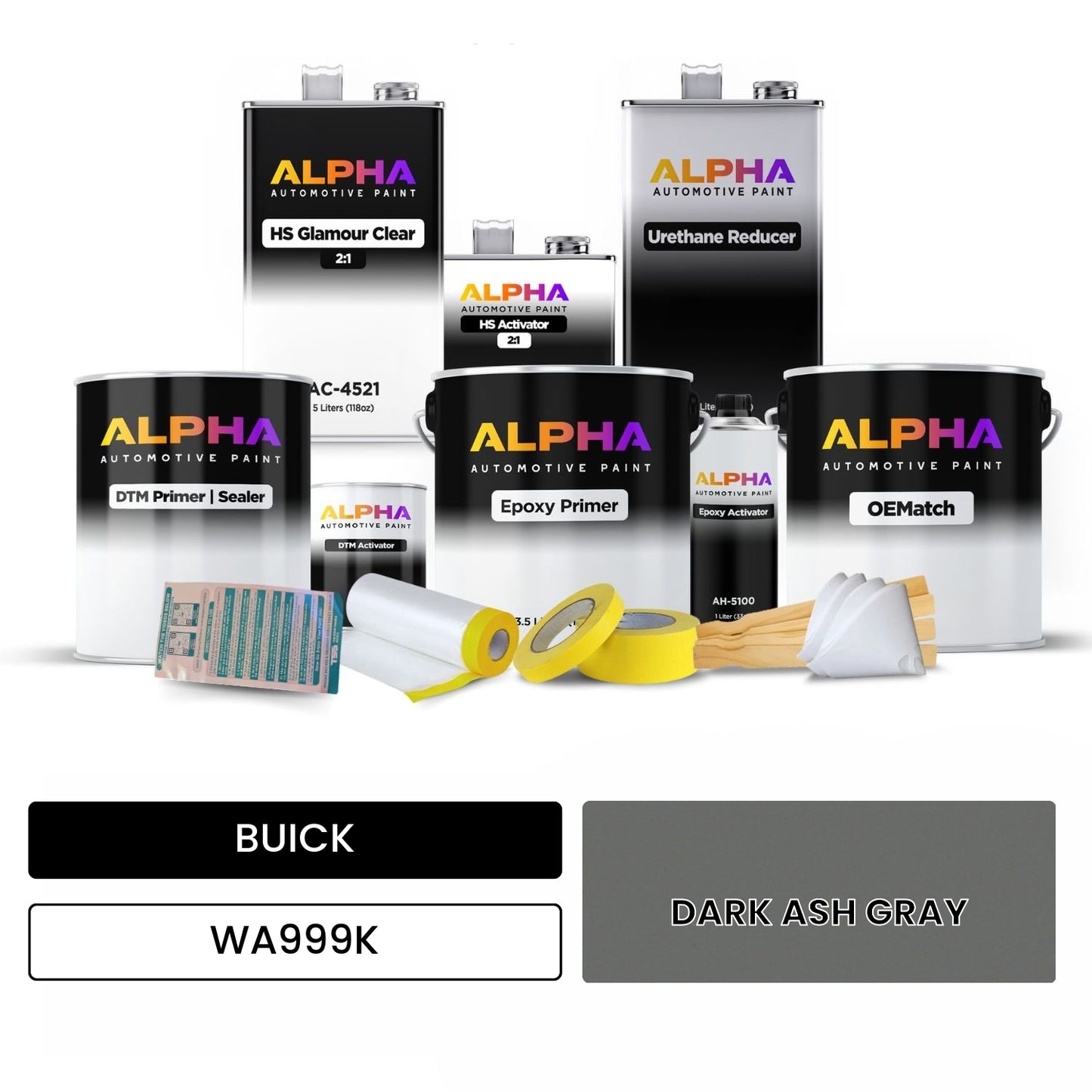 BUICK DARK ASH GRAY WA999K OEMatch Vehicle Paint Kit
