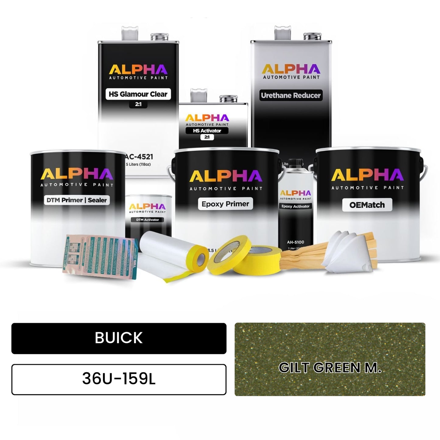 BUICK GILT GREEN M. 36U-159L OEMatch Vehicle Paint Kit