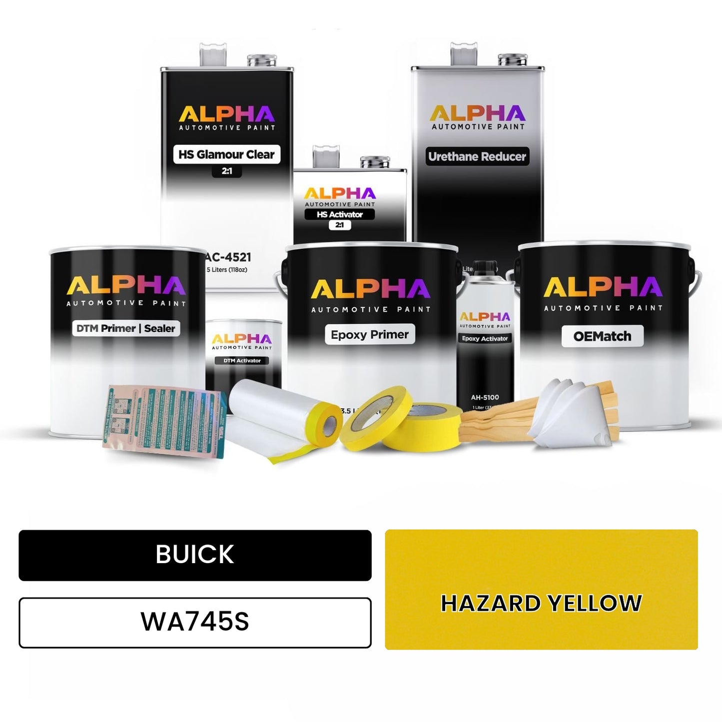 BUICK HAZARD YELLOW WA745S OEMatch Vehicle Paint Kit