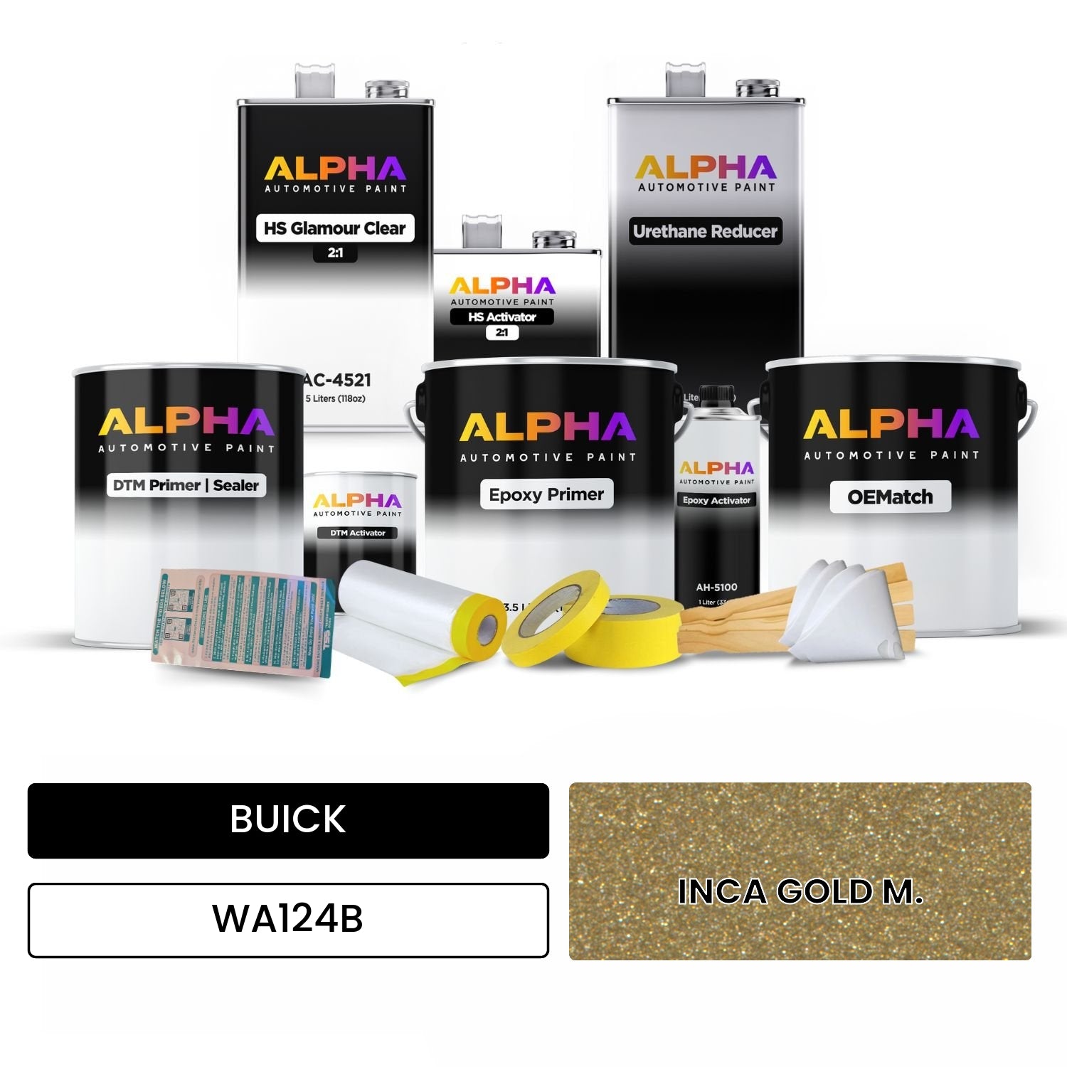 BUICK INCA GOLD M. WA124B OEMatch Vehicle Paint Kit