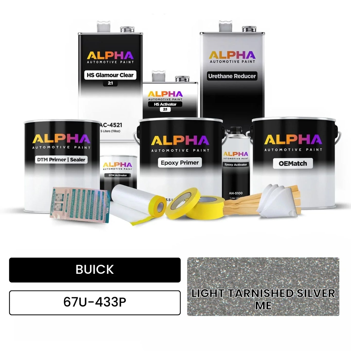 BUICK LIGHT TARNISHED SILVER ME 67U-433P OEMatch Vehicle Paint Kit