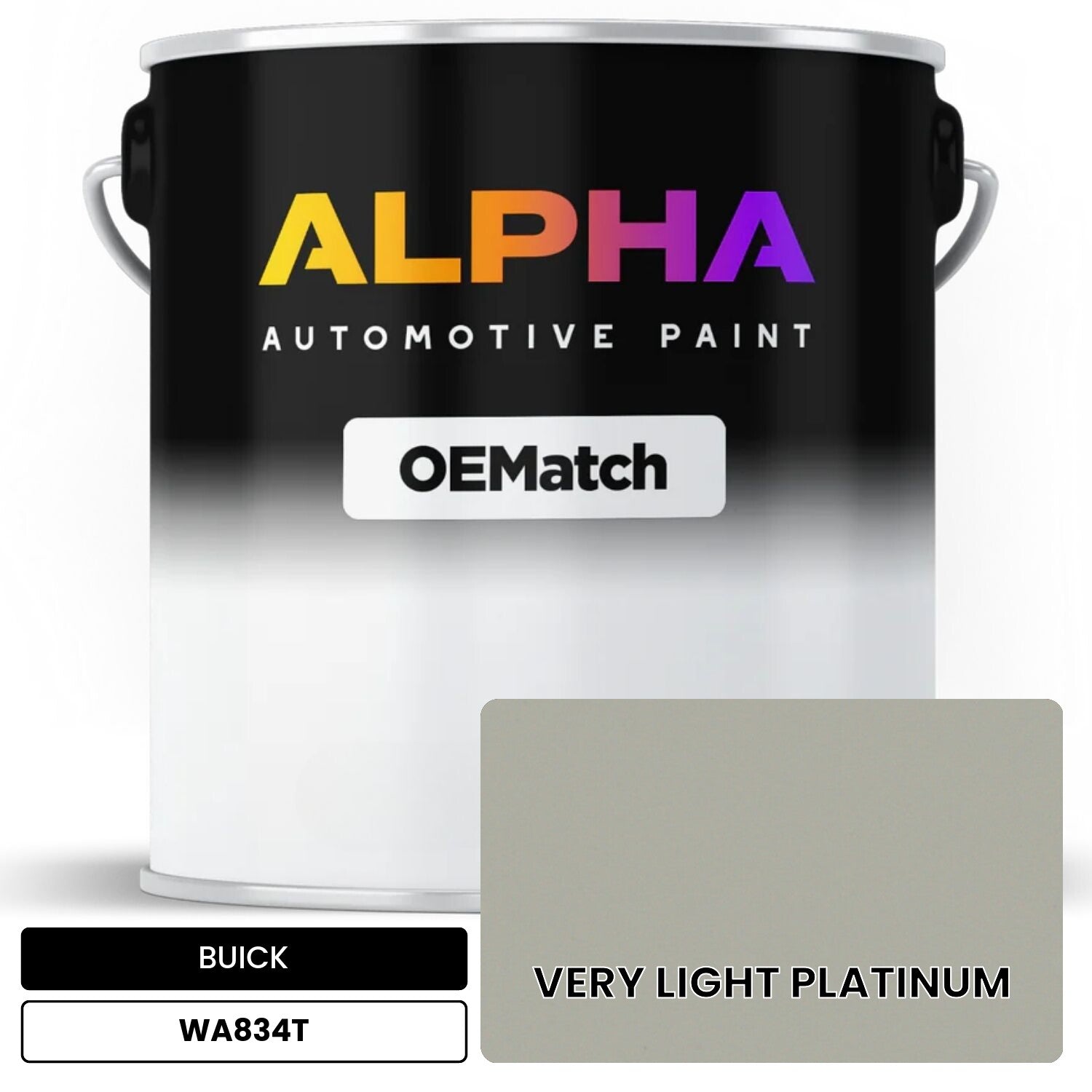 BUICK VERY LIGHT PLATINUM WA834T OEMatch Basecoat
