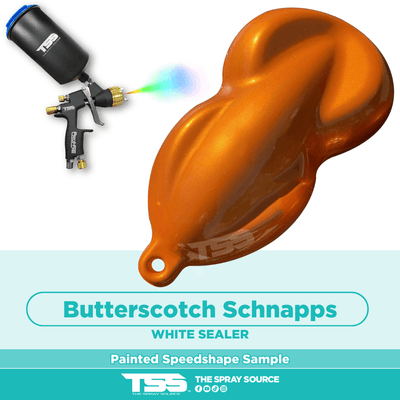 Butterscotch Schnapps Pearl Pre-Sprayed Speedshape Paint Sample (White Ground Coat) - The Spray Source - Tamco Paint