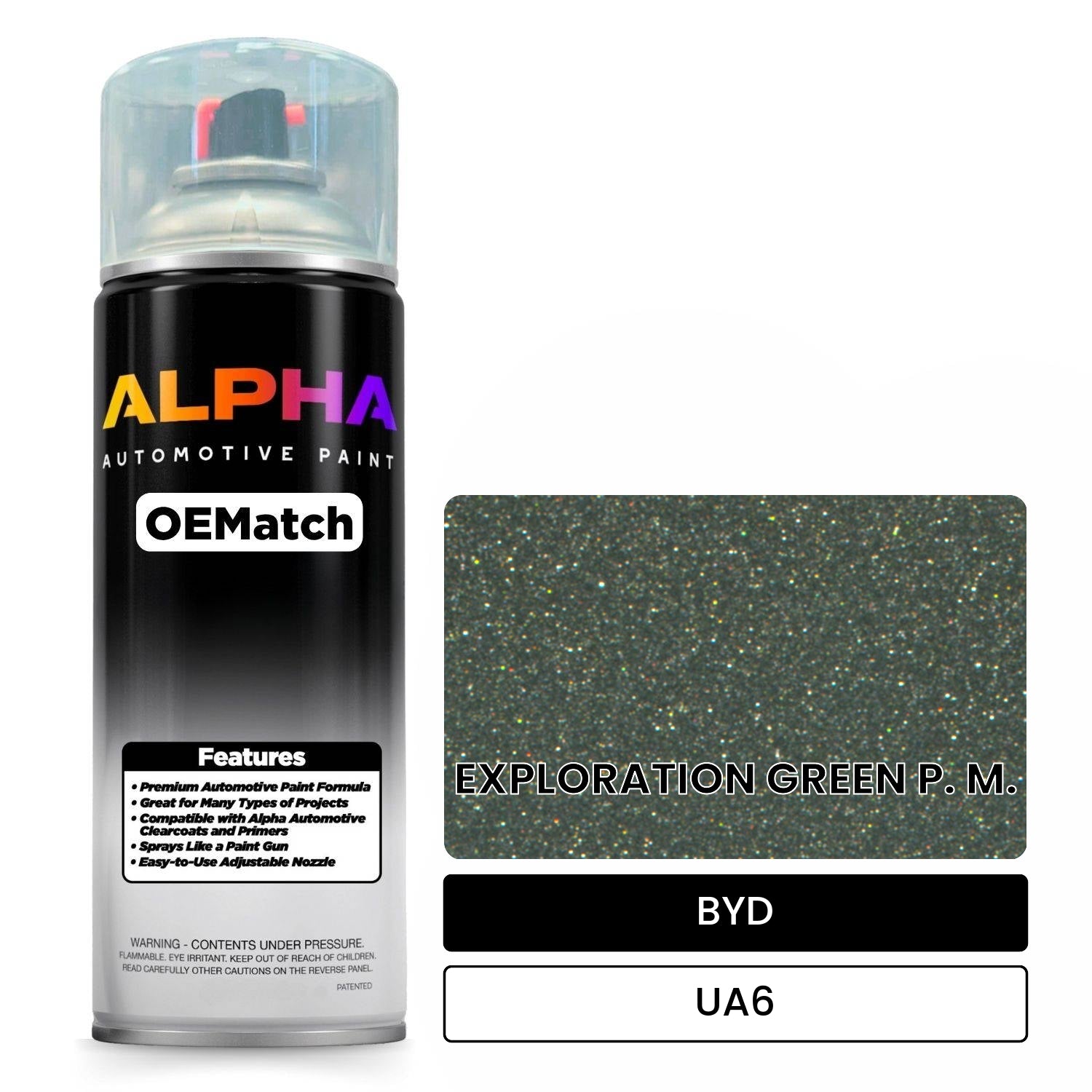 BYD EXPLORATION GREEN P. M. UA6 OEMatch Spraycan