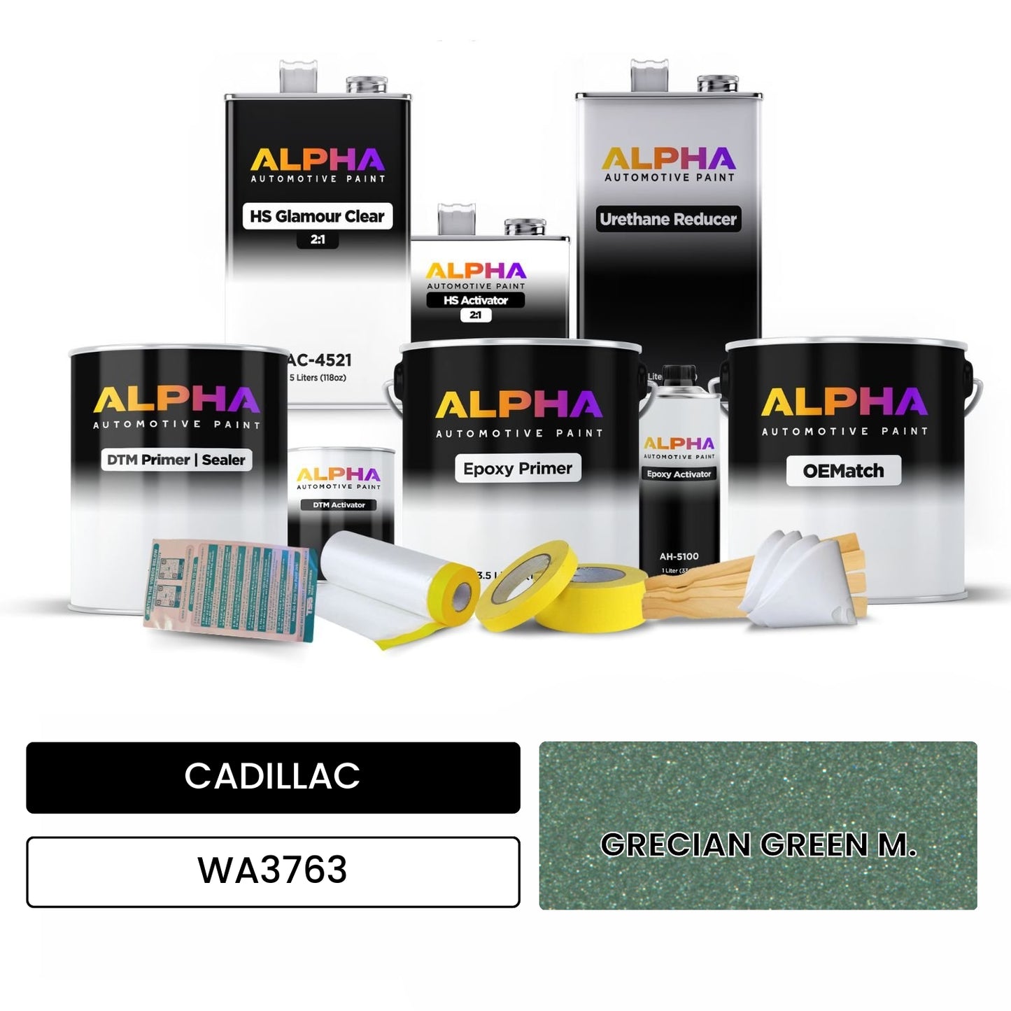 CADILLAC GRECIAN GREEN M. WA3763 OEMatch Vehicle Paint Kit