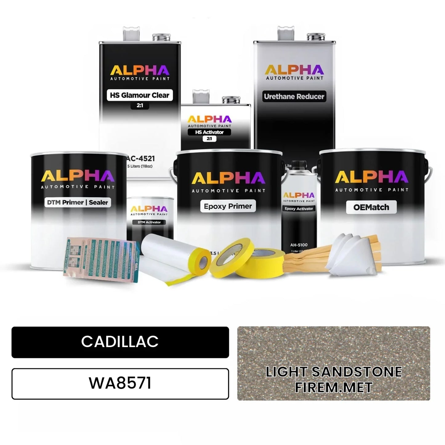 CADILLAC LIGHT SANDSTONE FIREM.MET WA8571 OEMatch Vehicle Paint Kit