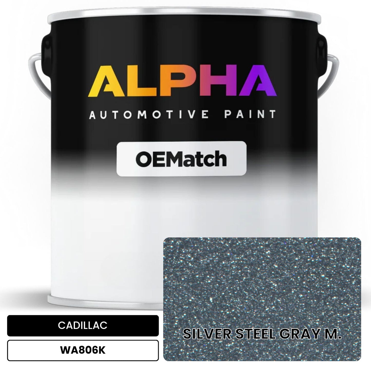 CADILLAC SILVER STEEL GRAY M. WA806K OEMatch Basecoat