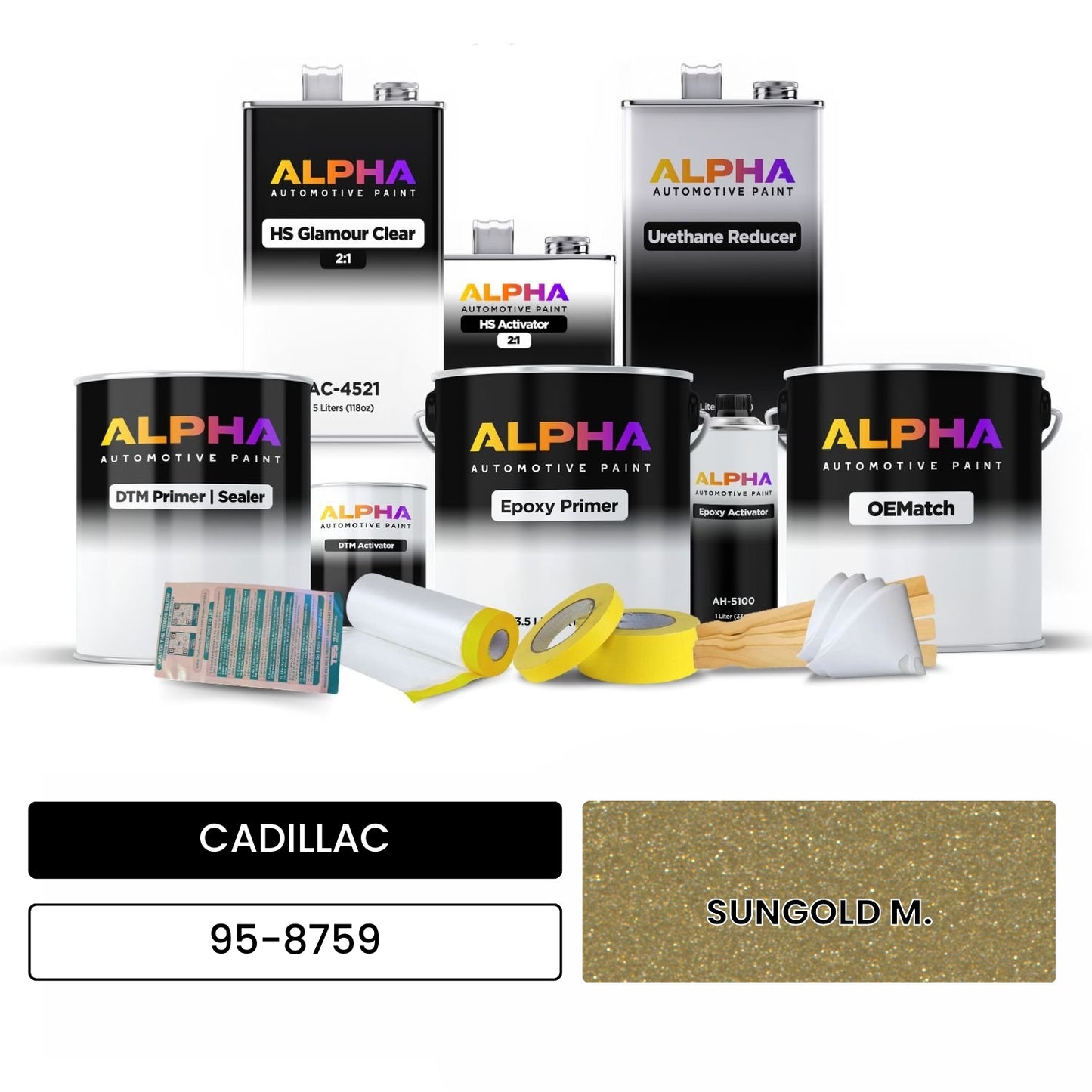 CADILLAC SUNGOLD M. 95-8759 OEMatch Vehicle Paint Kit