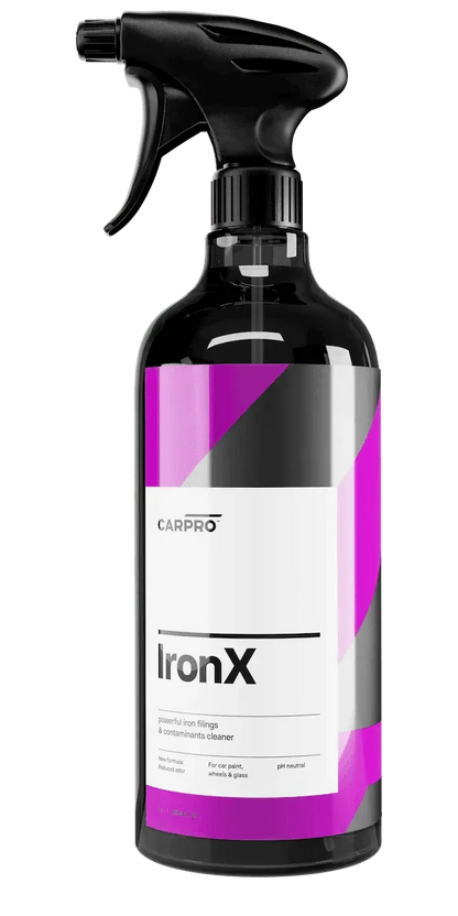 CarPro IronX spray bottle, powerful iron filings and contaminants cleaner for car paint, wheels, and glass