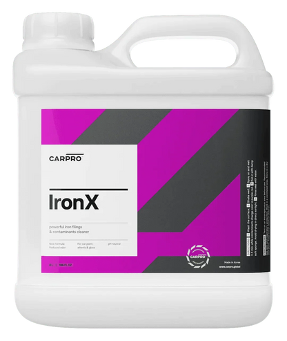 CarPro IronX powerful iron filings and contaminants cleaner 4L bottle for car paint, wheels, and glass