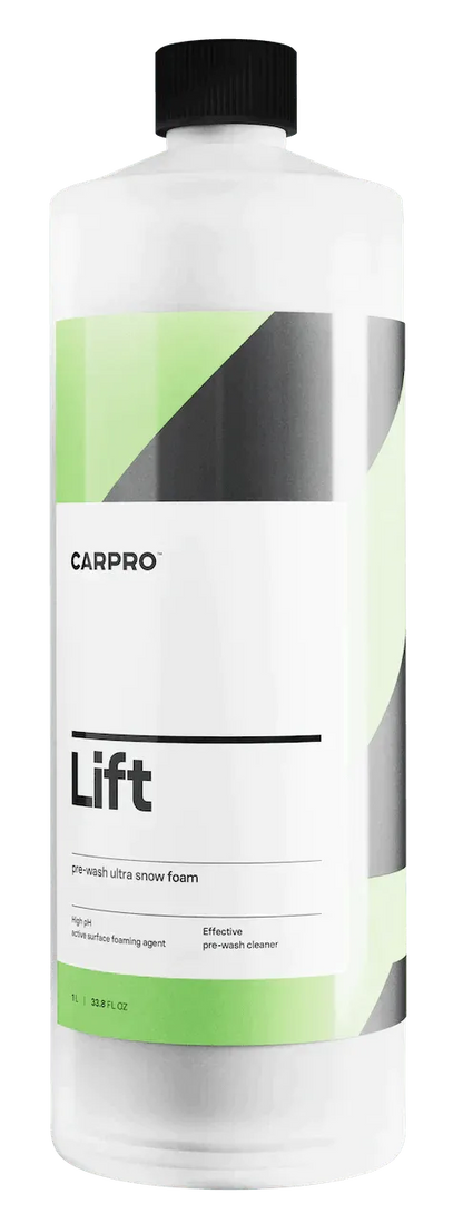 CarPro Lift bottle of high pH pre-wash ultra snow foam car cleaner with green and black label