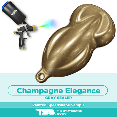Champagne Elegance Pre-Sprayed Speedshape Paint Sample (Gray Ground Coat) - The Spray Source - Alpha Pigments