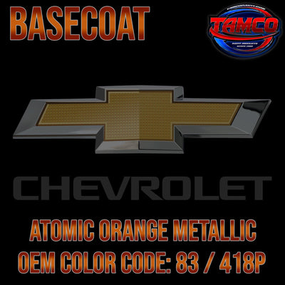 Chevrolet Atomic Orange Metallic | 83 / 418P | 2007-2009 | OEM Basecoat - The Spray Source - Tamco Paint Manufacturing