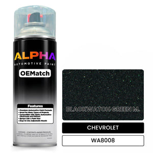 CHEVROLET BLACKWATCH GREEN M. WA8008 | OEMatch Automotive Spraycan