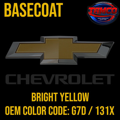 Chevrolet Bright Yellow | G7D / 131X | 2014-2018 | OEM Basecoat - The Spray Source - Tamco Paint Manufacturing