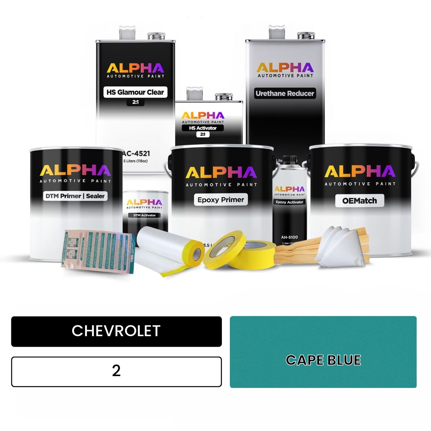CHEVROLET CAPE BLUE 2 OEMatch Vehicle Paint Kit